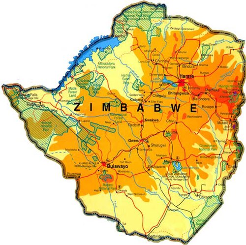Mapa Zimbabwe