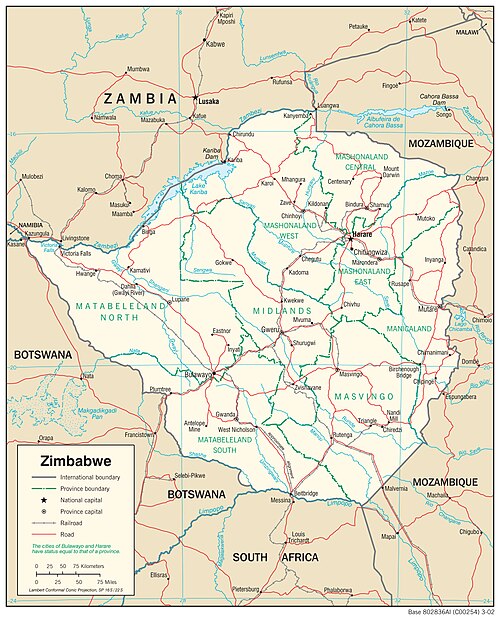 Podział administracyjny Zimbabwe